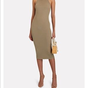 Brand New Enza Costa Rib Knit Tank Midi Dress in green